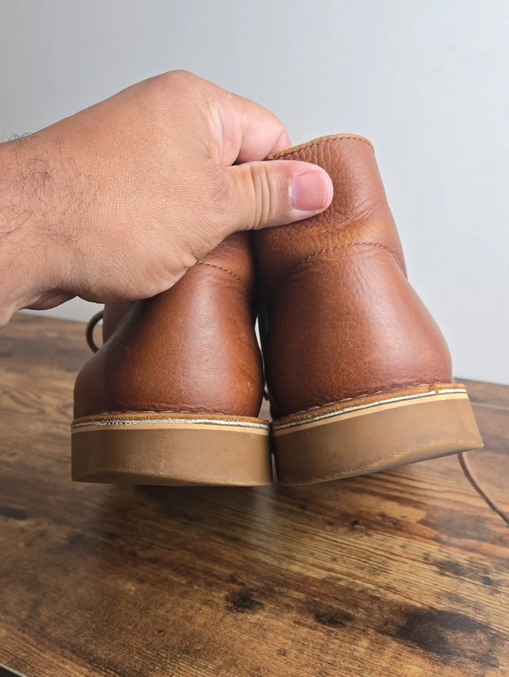 Clarks Men's Bushacre 3 Tan Leather Lace-Up Desert Chukka Boots Sz 10 Euro Boho